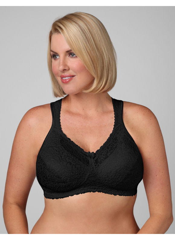 Catherines Womens Plus SizeBlack Playtex 18 Hour Comfort Lace Soft Cup Bra 
