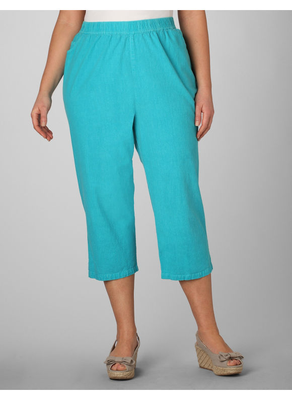 Catherines Womens Plus SizeAtlantis Teal Summer Breeze Capris  Size 3X