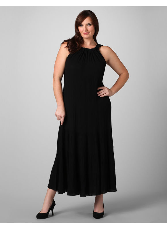 Catherines Women's Plus SizeBlack Free And Easy Maxi Dress - Size 2X