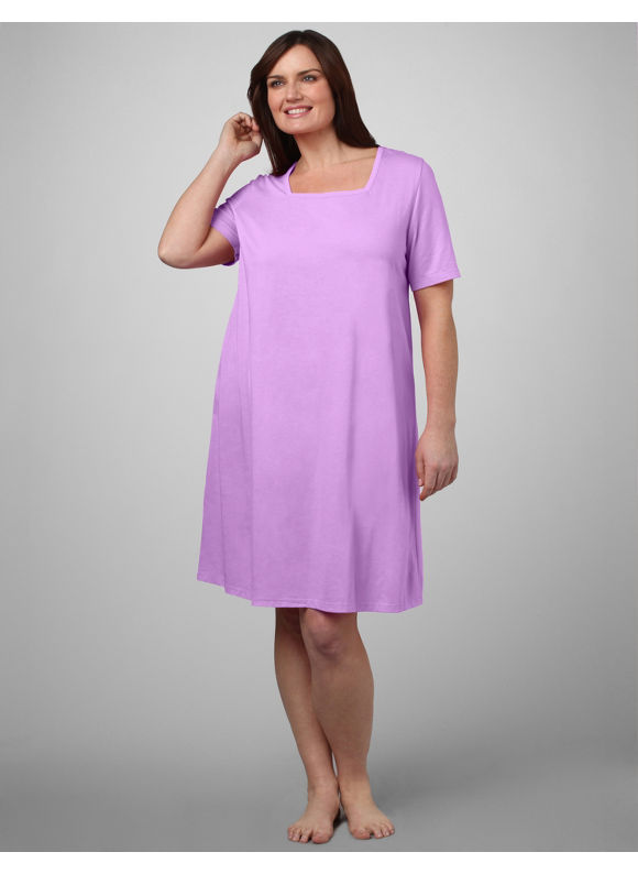Catherines Womens Plus SizeAfrican Violet Squared Away Sleepshirt  Size 0X