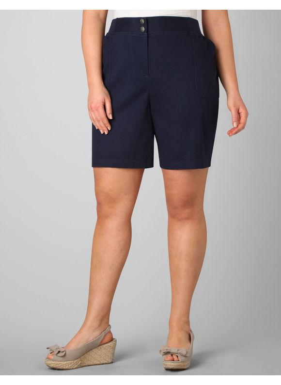 Pasazz.net Favorite - Catherines Women's Plus Size/Mariner Navy Knit Waistband Shorts - Size 00X