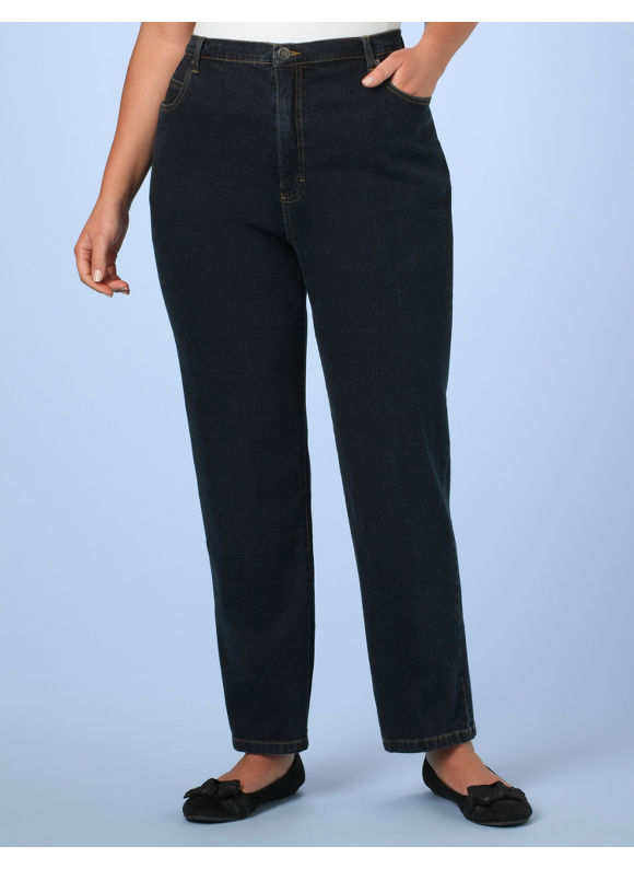 Catherines Women's Plus Size/Indigo Secret Slimmer 5-Pocket Jeans