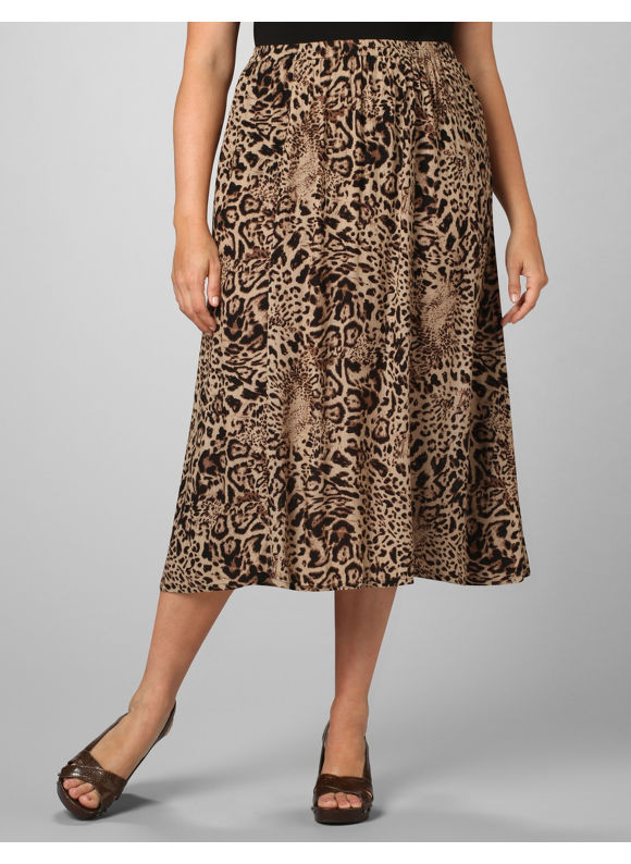 Pasazz.net Hot Trend - Women's Plus Size/Animal Prints Kenyan Safari Crepon Skirt