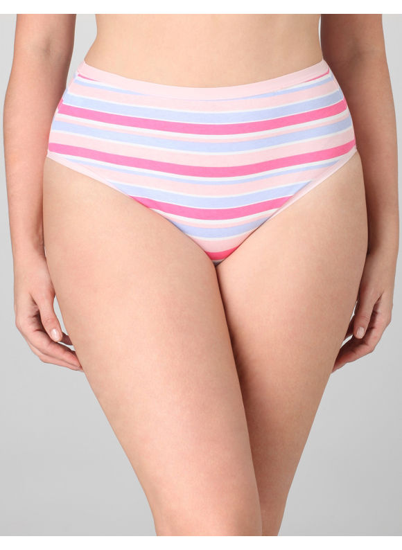 Pasazz.net Favorite - Catherines Women's Plus Size/White Tickled Pink Hi-Cut Panties - Size