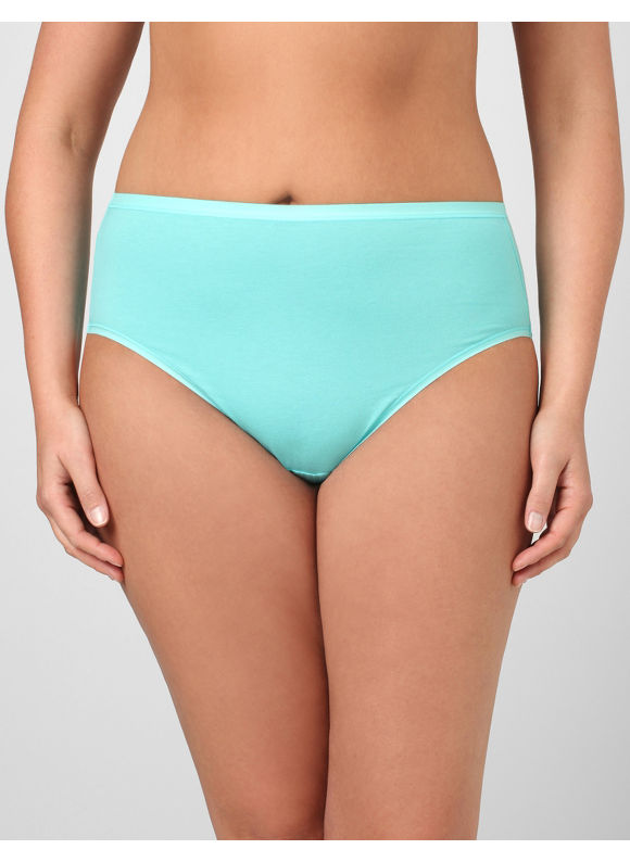 Pasazz.net Favorite - Catherines Women's Plus Size/Blue Solid Cotton Hi-Cut Panty - Size 12