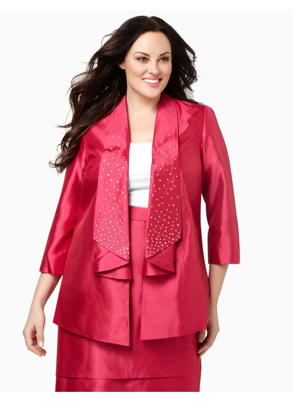 Pasazz.net Favorite - Catherines Plus Size Polished Shantung Jacket - Women's Size 1X,2X,3X,