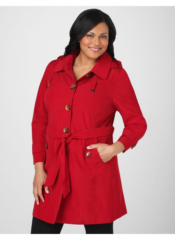 Women's Plus Size/Red Audrey Trench Coat