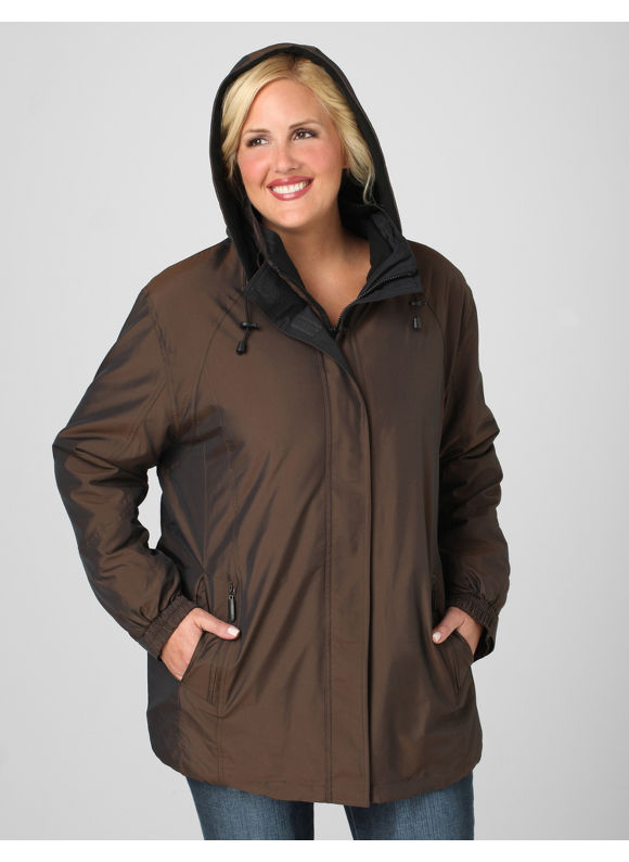 Pasazz.net Favorite -  Catherines Women's Plus Size/Mocha Three-in-One Stadium Jacket - Size