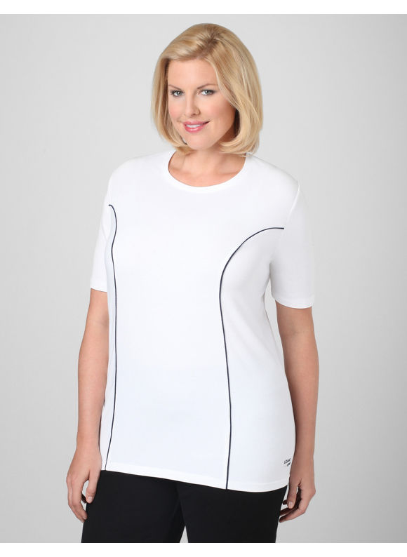 Catherines Women's Plus Size/White Good Sport Active Scoopneck Tee -