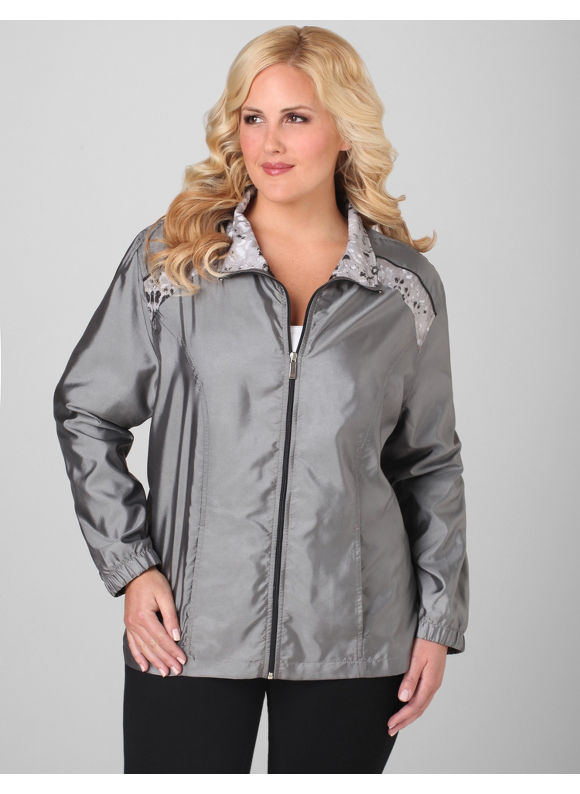 Women's Plus Size/Silver Shimmer Animal Intrigue Jacket