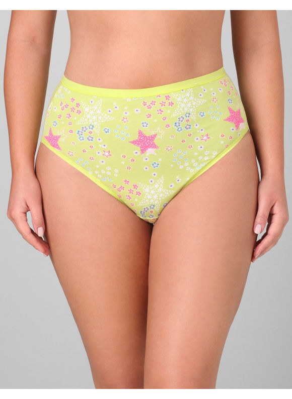 Pasazz.net Favorite -  Catherines Women's Plus Size/Green Stardust Cotton Hi-Cut Panties -