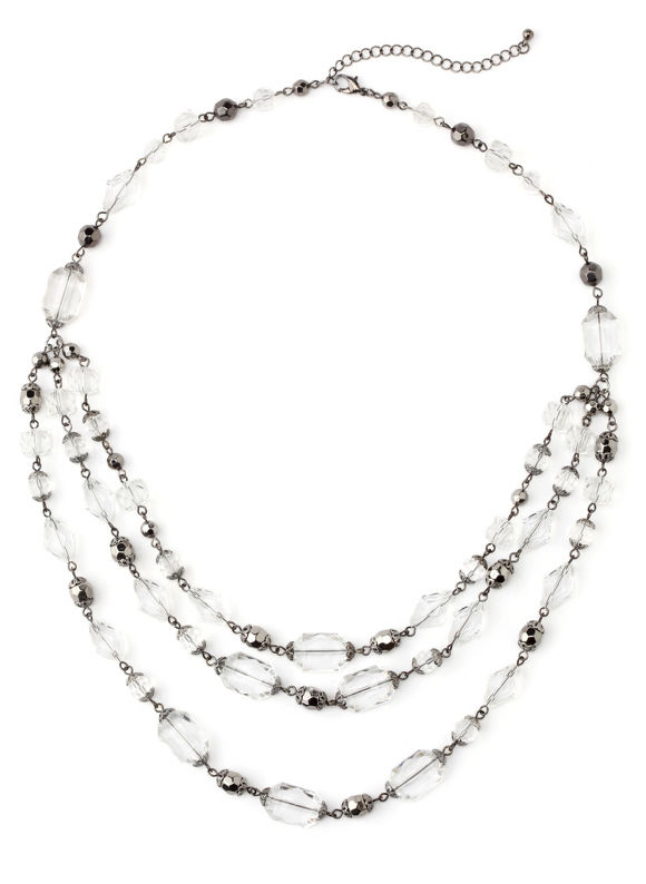 Catherines Women's Plus Size/Clear Crystal Couture Necklace - Size
