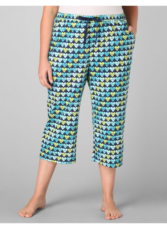 Catherines Women's Plus Size/Mariner Navy Loving Heart Capri