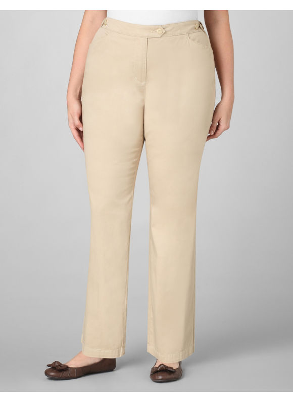 Pasazz.net Favorite - Catherines Women's Plus Size/Neutral Jayne Tab-Waist Pant - Size 18W