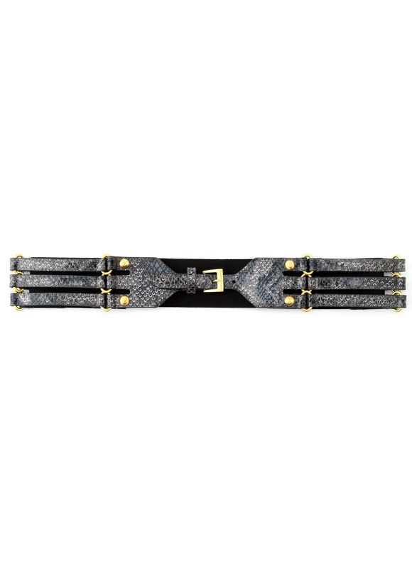 Black Triple Row Snake Belt