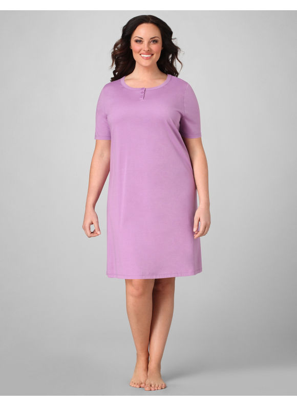 Pasazz.net Favorite - Catherines Women's Plus Size/Lavender Dreamy Short-Sleeve Sleepshirt -