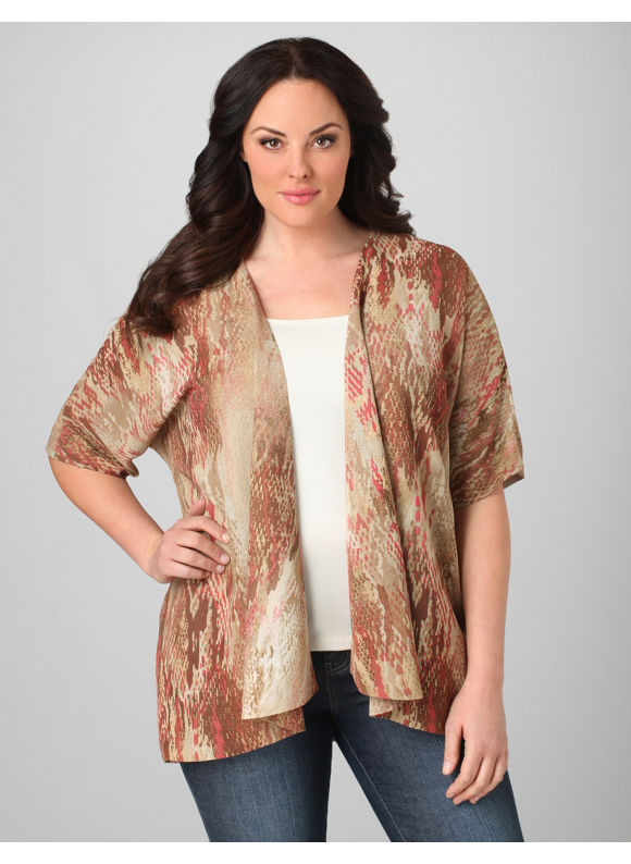 Catherines Women's Plus Size/Pebble Blushing Cascade Jacket - Size 1X