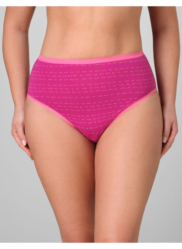Pasazz.net Favorite - Catherines Women's Plus Size/Bright Fuchsia Dotted Rows Hi-Cut Panty -