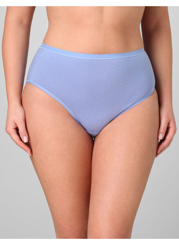 Pasazz.net Favorite - Catherines Women's Plus Size/Periwinkle Pindot Cotton Hi-Cut Panty -