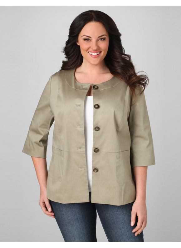 Pasazz.net Favorite - Catherines Women's Plus Size/Pebble Mayfair Sateen Jacket - Size 3X