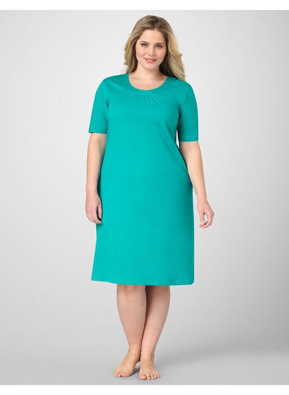 Pasazz.net Favorite - Catherines Women's Plus Size/Dark Turquoise Rest Softly Short-Sleeve