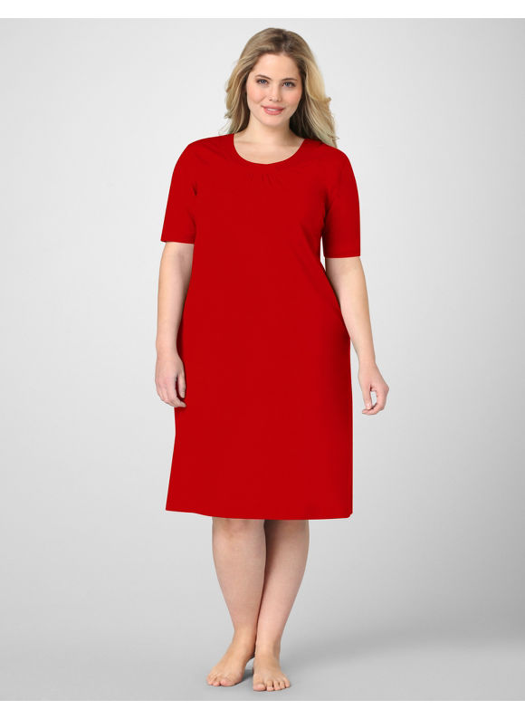 Pasazz.net Favorite - Catherines Women's Plus Size/Crimson Red Rest Softly Short-Sleeve