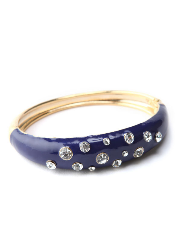 Catherines Women's Plus Size/Blue Enameled Rhinestone Bracelet - Size