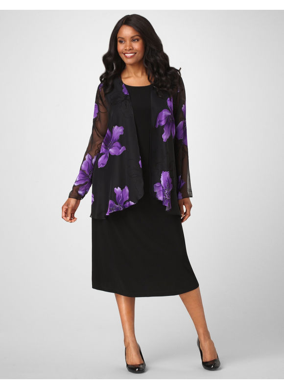 Pasazz.net Favorite - Catherines Women's Plus Size Purple Majesty Jacket Dress - Size 18W
