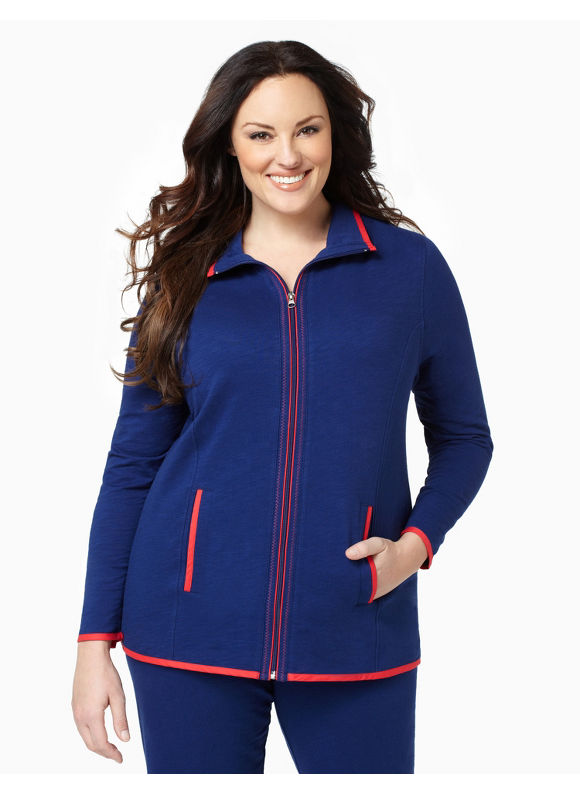 Catherines Womens Plus Size/Midnight Blue On-The-Go Jacket - Size 1X,