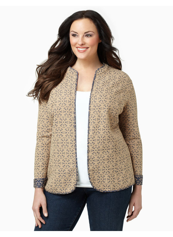 Catherines Womens Plus Size/Safari Khaki Dual Nature Jacket - Size 1X