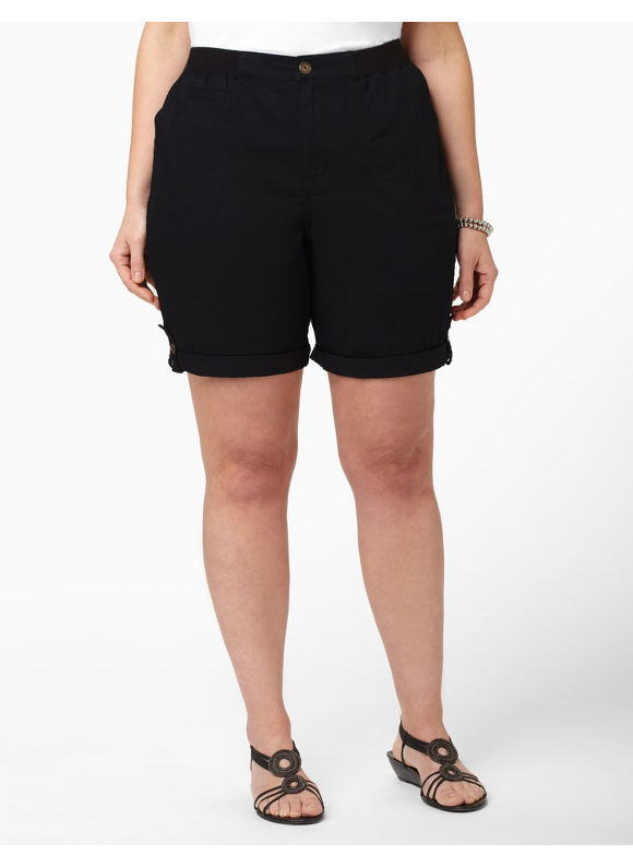 Pasazz.net Favorite - Catherines Plus Size Comfort Knit Short - Women's Size 1X, Black -