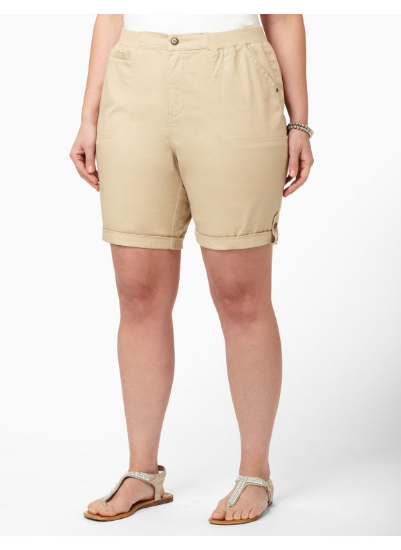 Pasazz.net Favorite - Catherines Plus Size Comfort Knit Short - Women's Size 3X, Safari