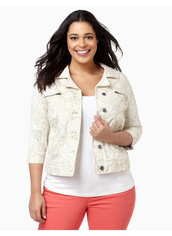 Pasazz.net Favorite - Catherines Plus Size Illusive Denim Jacket - Women's Size 3X, Dusty