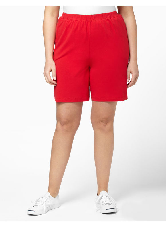 Pasazz.net Favorite - Catherines Plus Size Suprema Knit Short - Women's Size 2X, Neon Red -