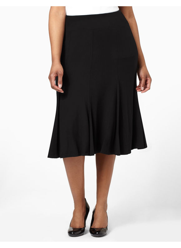 Catherines Women's Plus Size/Black Soft Flowing Skirt