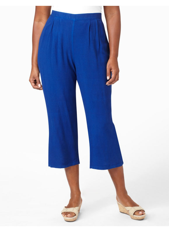 Pasazz.net Favorite - Catherines Plus Size Pull-On Crop Pant - Women's Size 0X, Galaxy Blue