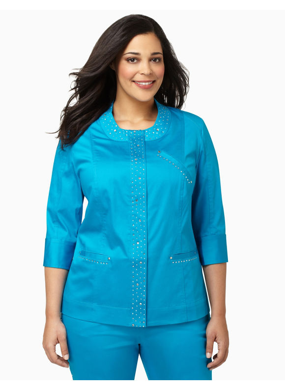 Pasazz.net Favorite - Catherines Plus Size Sateen Starlight Jacket - Women's Size 1X, Vivid