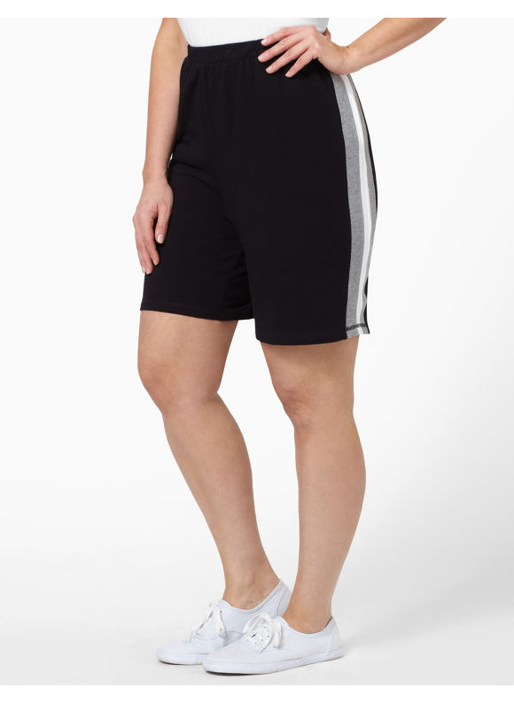 Pasazz.net Favorite - Catherines Plus Size Tri-Tone Short - Women's Size 3X, Black - Size 3X