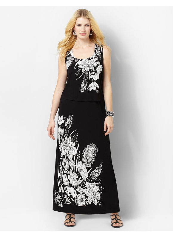 Catherines Women's Plus Size/Black Facade Maxi