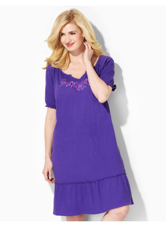 embroidered sleeping gowns
