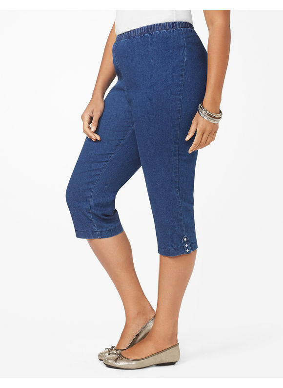 women's plus size denim capris