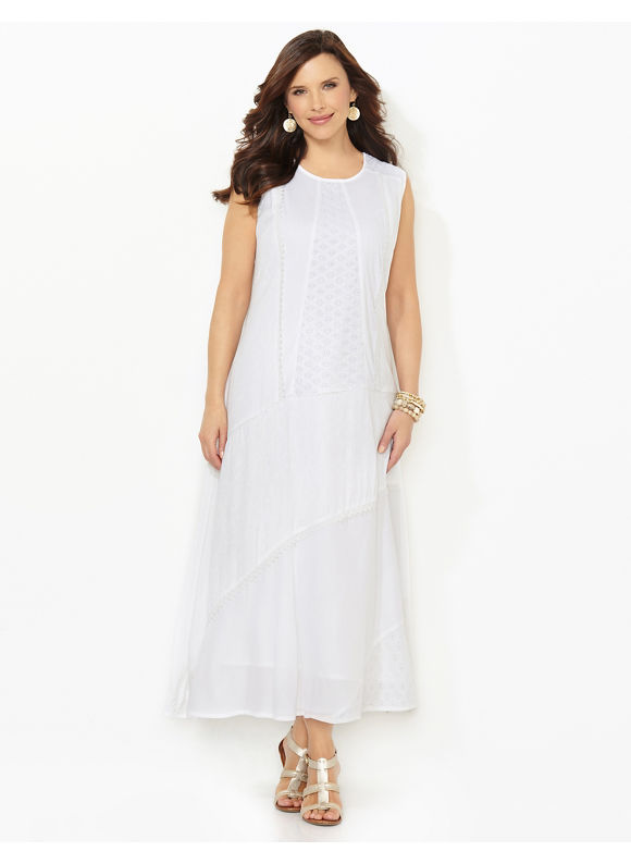 Plus Size Bianco Dress, Catherines Womenâs Size 1x, White | Vindu