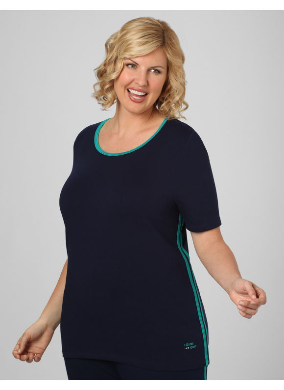 Women's Plus Size/Mariner Navy Courtside Active Knit Tee