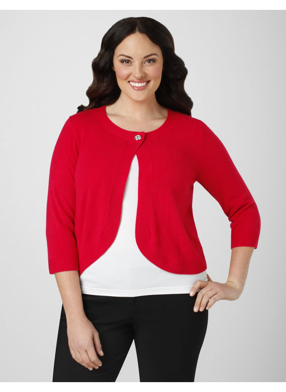 Women's Plus Size/Crimson Red Perennial Classic Shrug