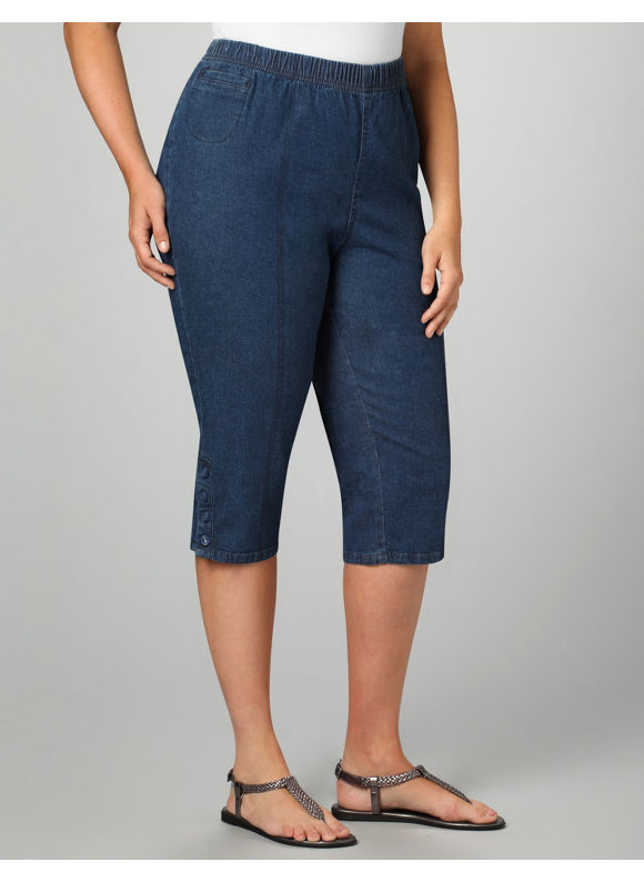 Women's Plus Size/Medium Stone Snap To It Stretch Capris
