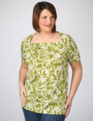 Drapeneck Print Top