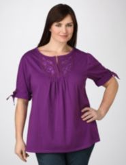 Embroidered Peasant Top