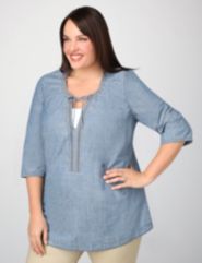 Denim Peasant Top