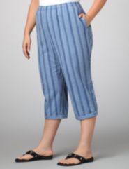 Seersucker Crop Pants