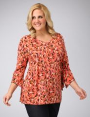 Confetti Print V-neck Tunic